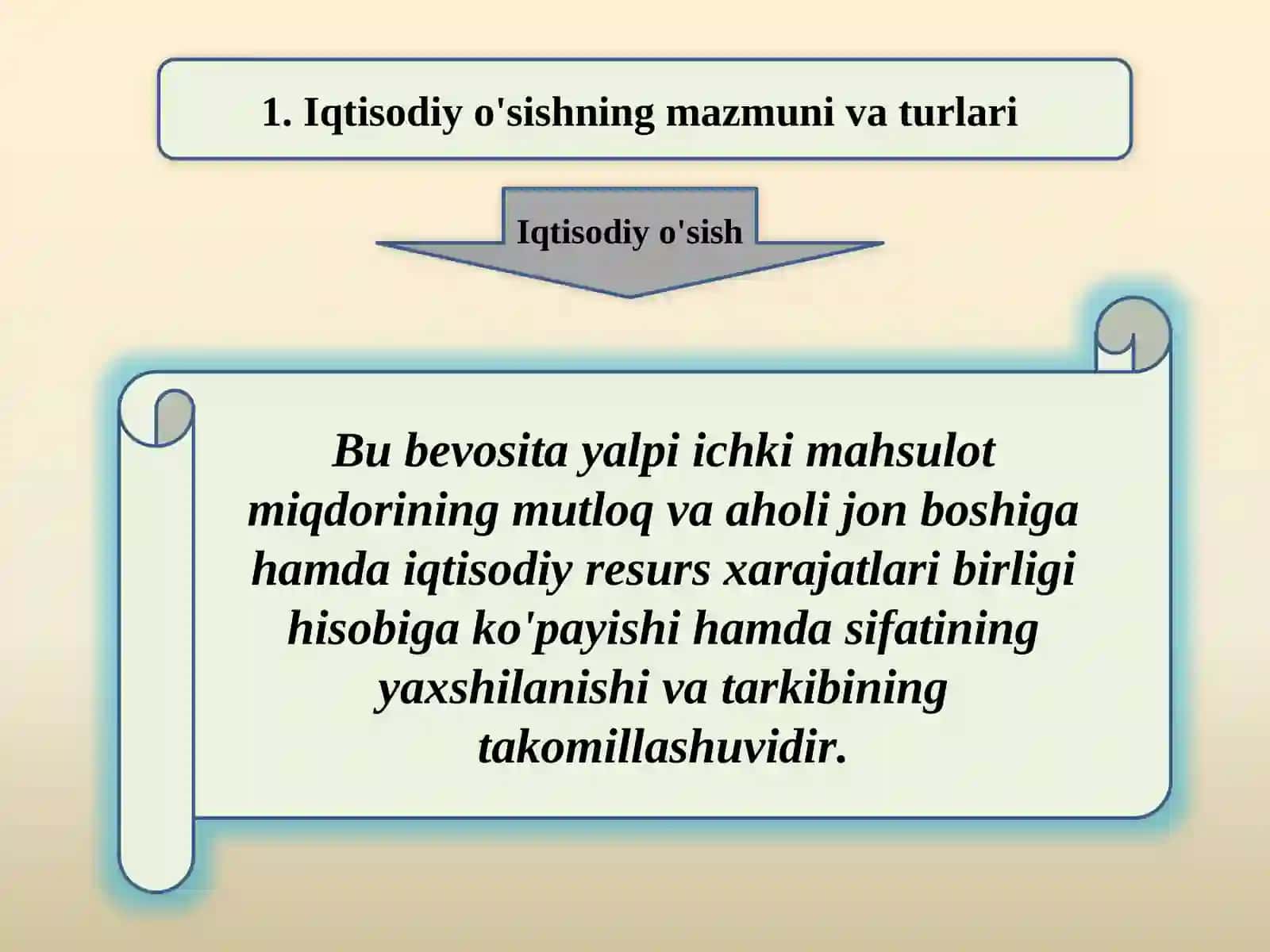Iqtisodiyo'sishning mazmuni va turlari 2