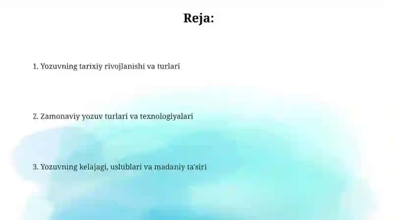 Yozuvning tarixiy va zamonaviy turlari 2