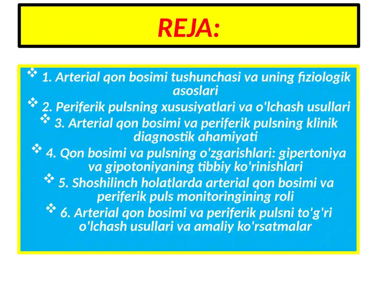 Arterial Qon Bosimi va Periferik Pulsning Tibbiyotdagi Ahamiyati 2