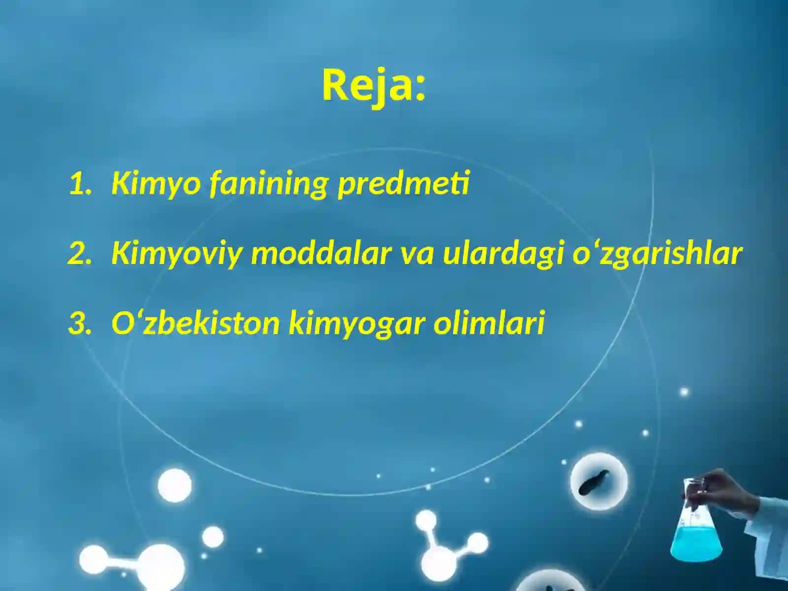Kimyo fani va uning vazifalari fan sifatida rivojlanish tarixi 2