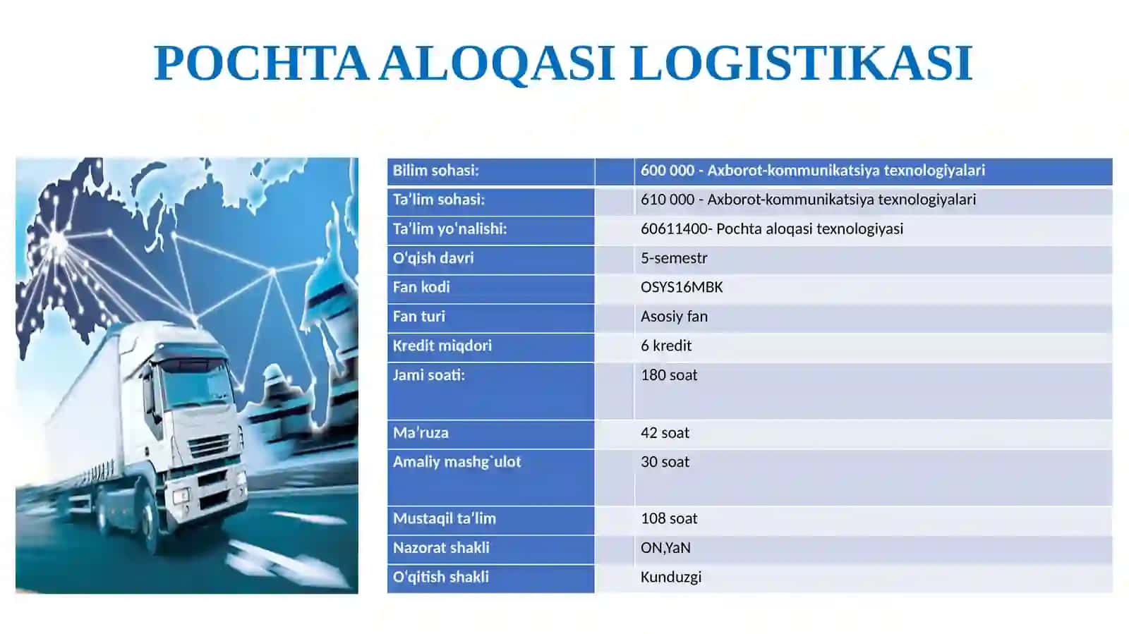POCHTA ALOQASI LOGISTIKASI 2