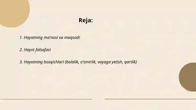 Hayotning ma'nosi va maqsadi 2
