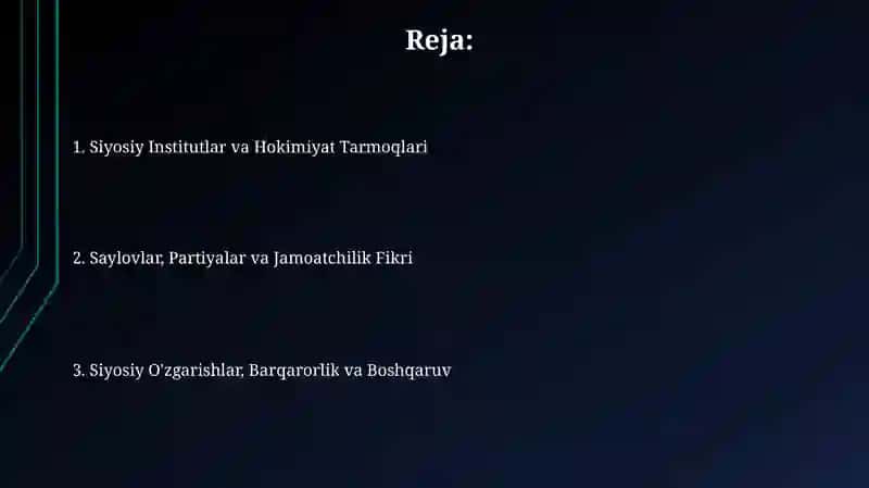 Siyosiy Institutlar va Tizimlar 2
