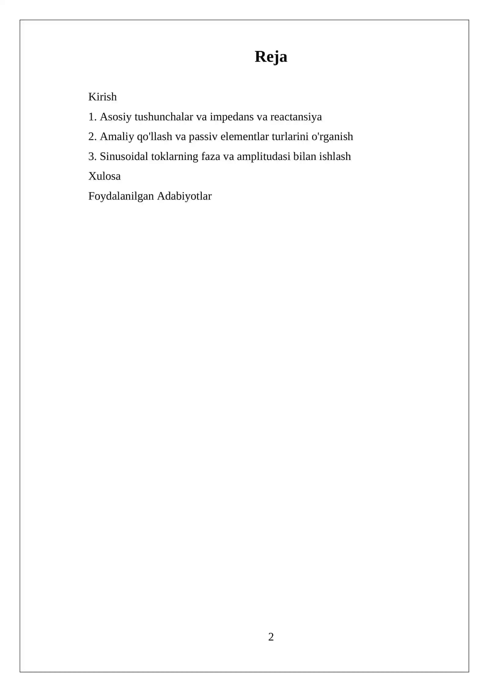 PASSIV ELEMENTLARDAGI SINUSOIDAL TOK 2