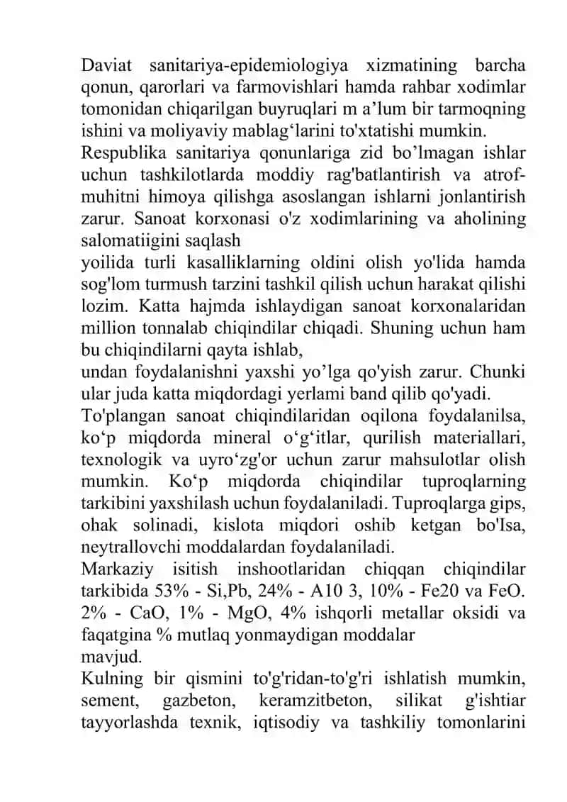 Ishlab chiqariladigan mahsulotlarning ekologik yaroqliligi 2