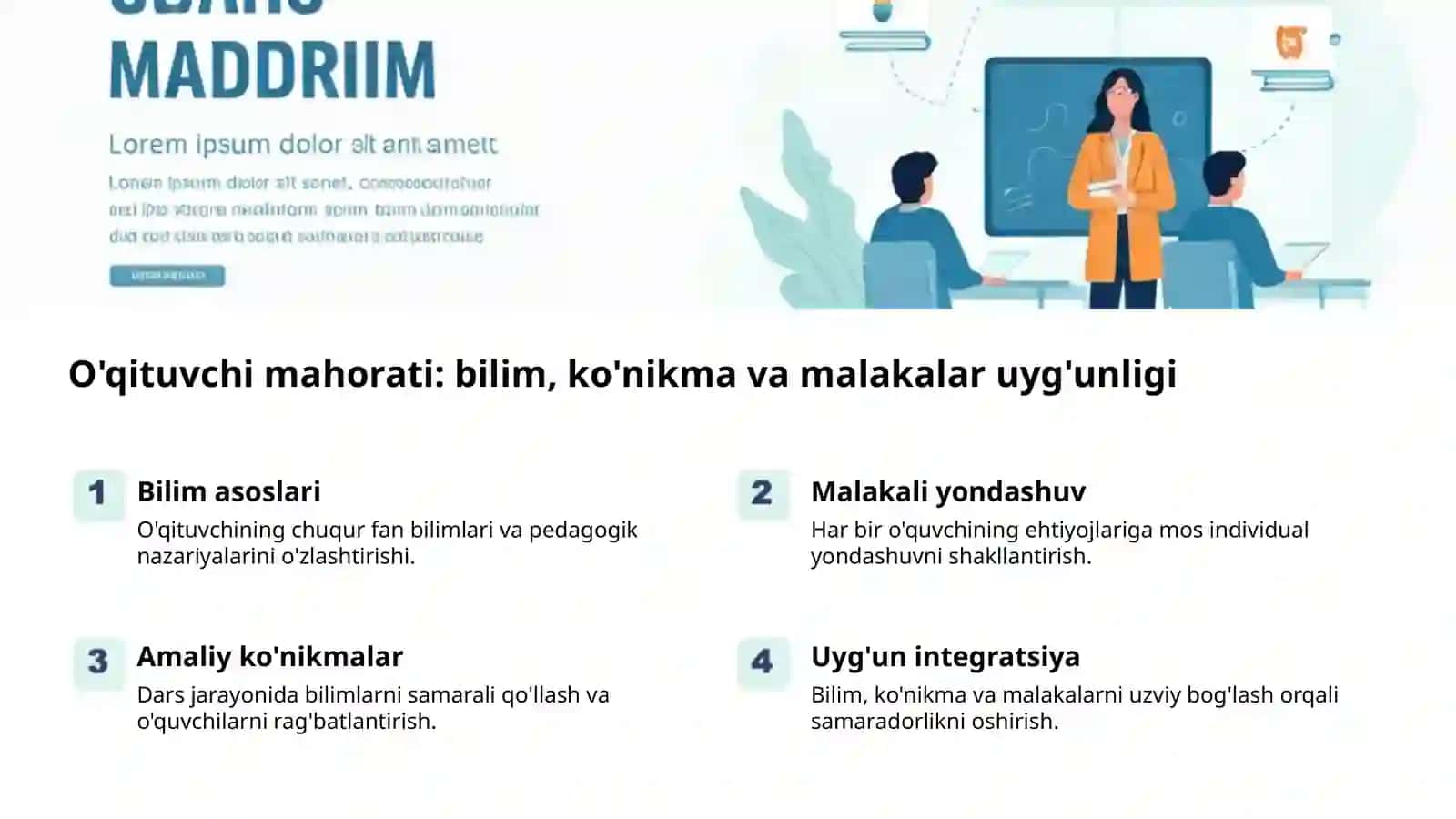 Pedagogik mahorat: o'qituvchi muvaffaqiyati kaliti 2