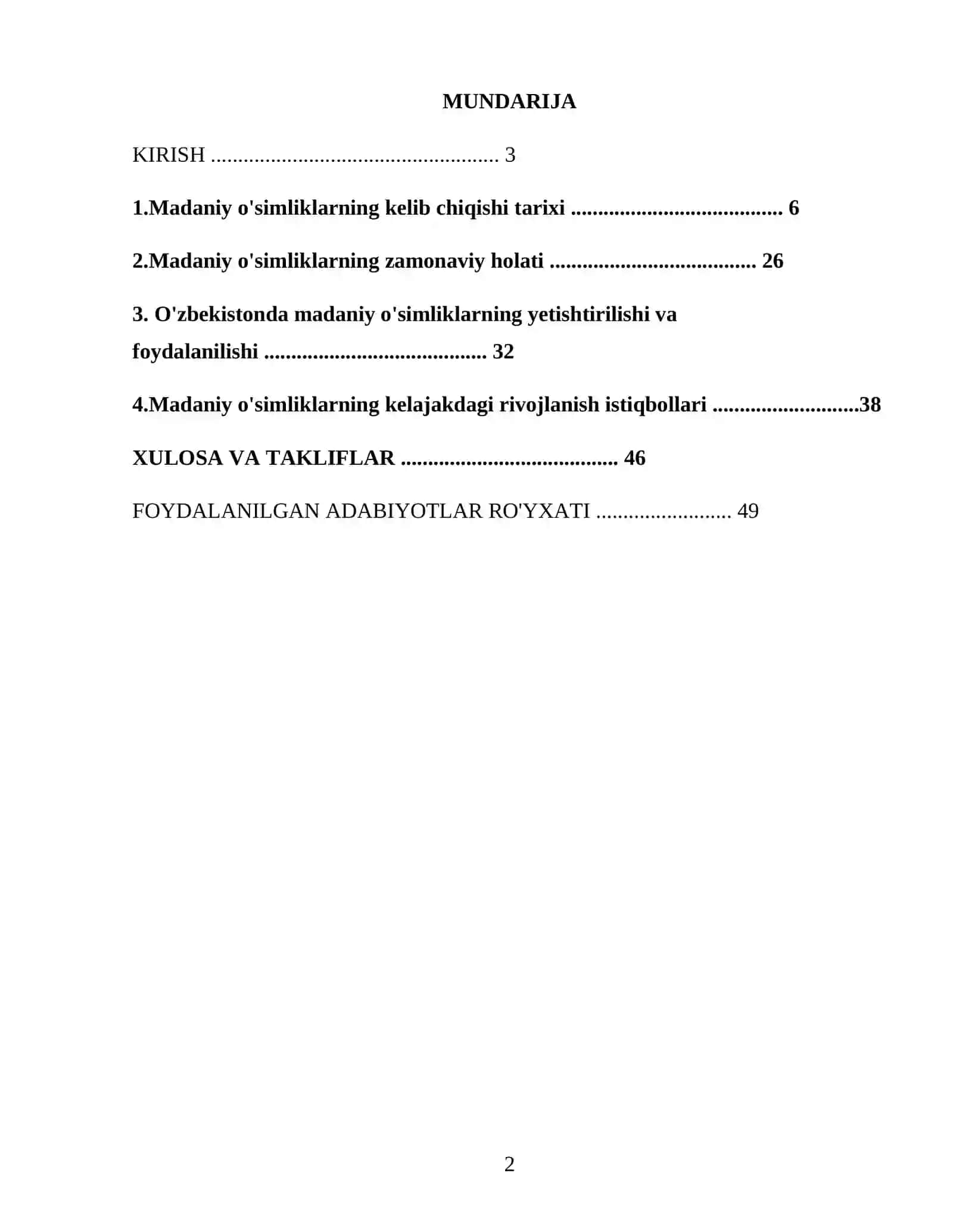 Madaniy oʻsimliklarning kelib chiqishi 2