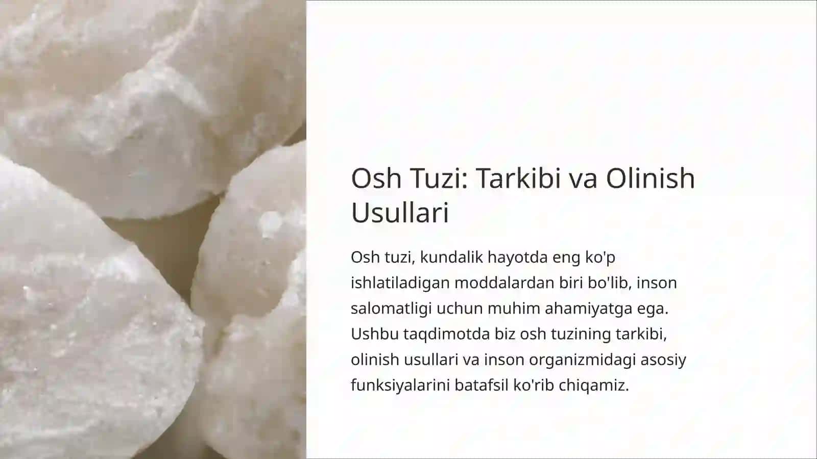 Osh Tuzi: Tarkibi va Olinish Usullari 2