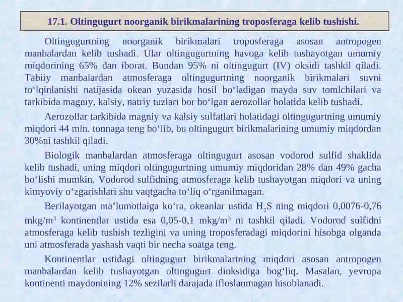 Oltingugurtning noorganik birikmalari 2