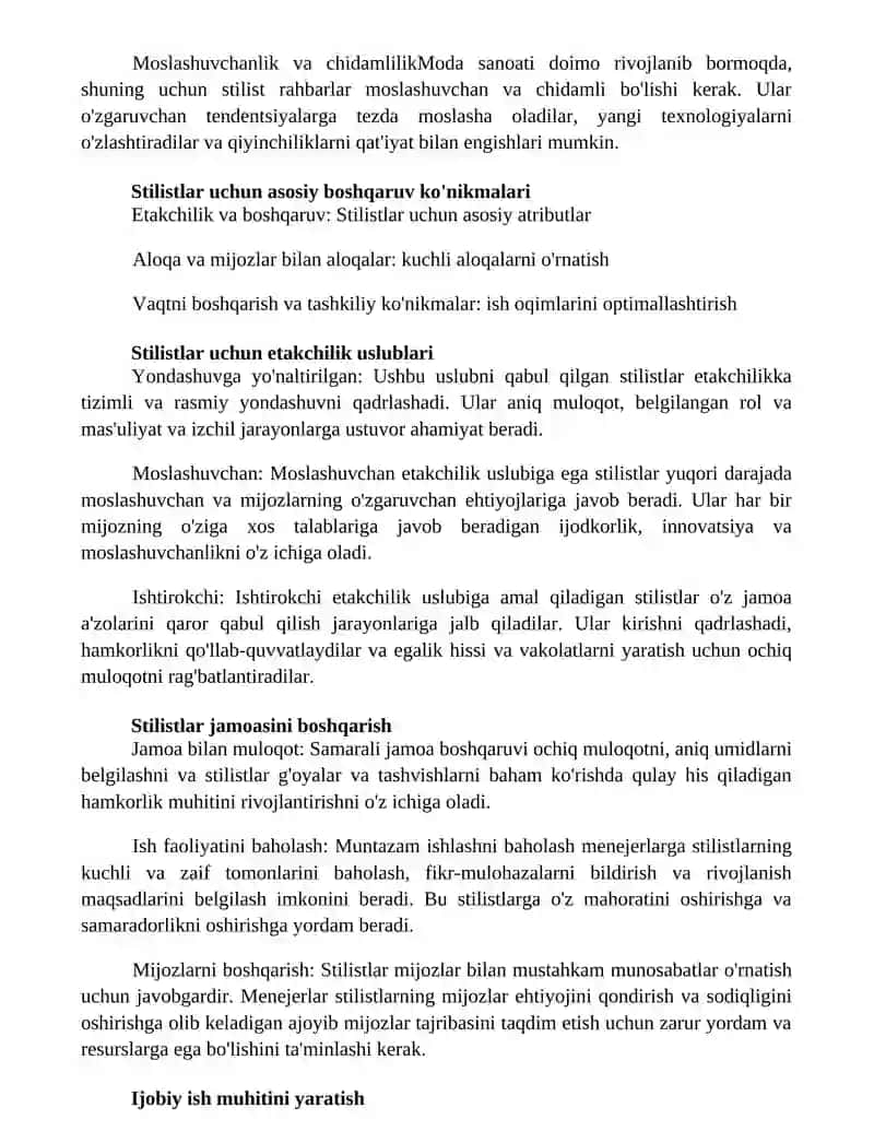 Uslubchining Liderlik Va Rahbarlik Xususiyatlari 2