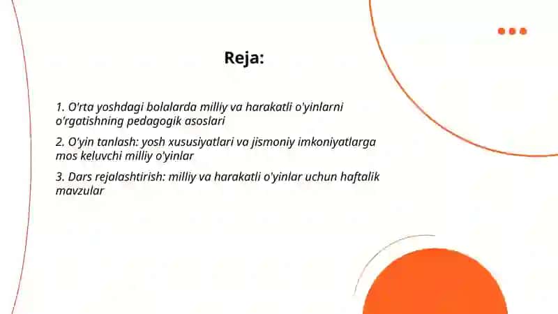 Oʼrta yoshdagi bolalarga beriladigan milliy va harakatli oʼyinlarni oʼrgatish 2