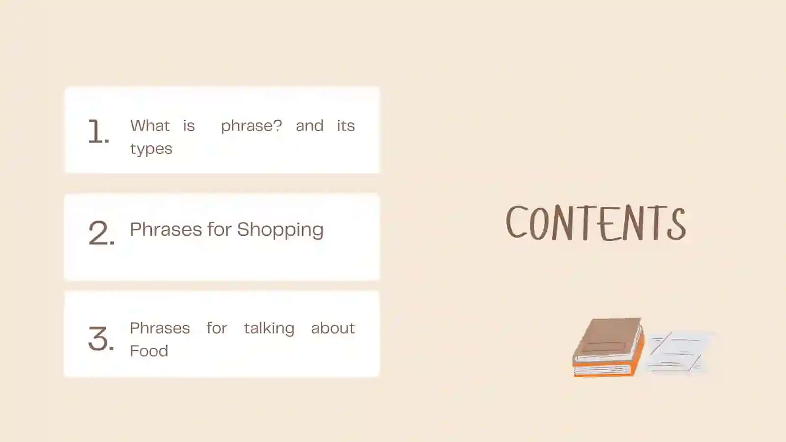 Phrases for shopping and talking about food 2