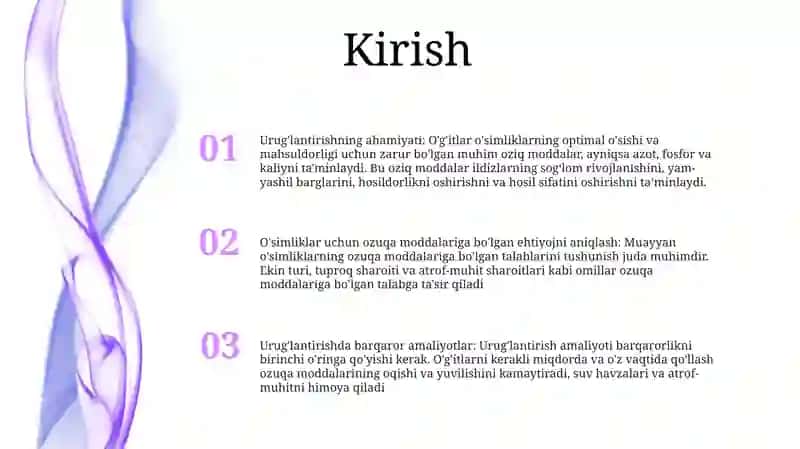 OʻSimliklarda OʻGʻItlar Ehtiyojini Aniqlash 2
