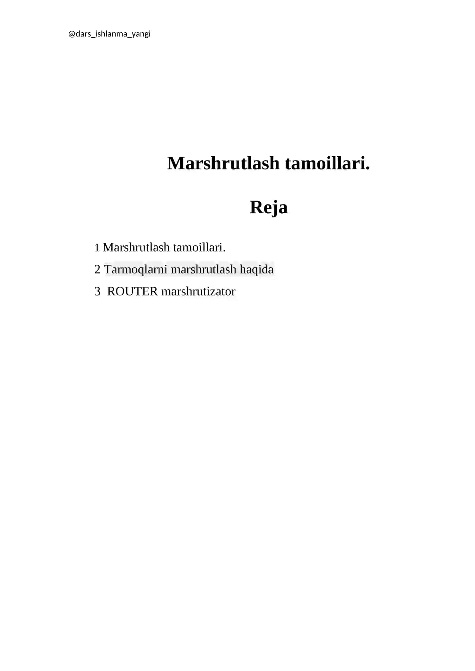 Marshrutlash tamoillari 2