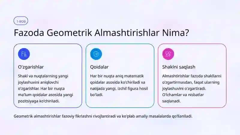 Fazoda Geometrik Almashtirishlar 2