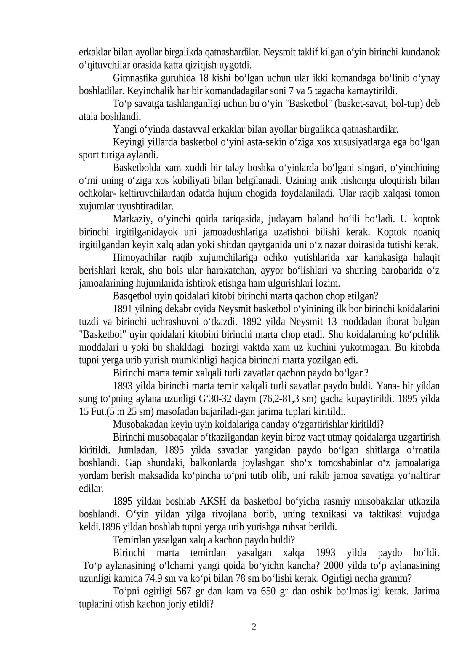 Basketbol texnikasi va taktikasi 2