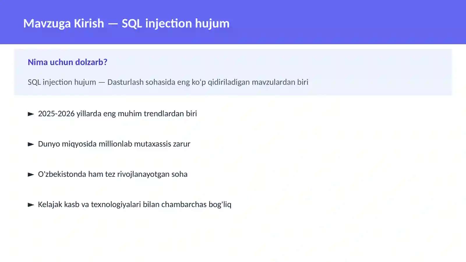 SQL injection hujum 2