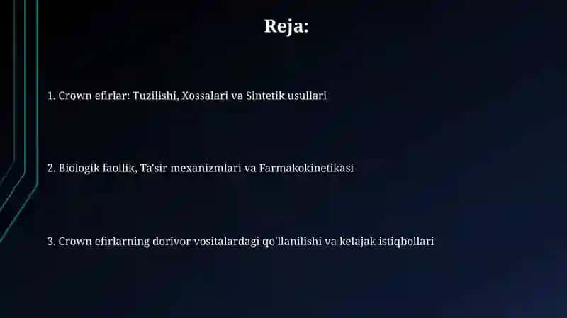 Kraun eferlar - dori vositalari sifatida 2