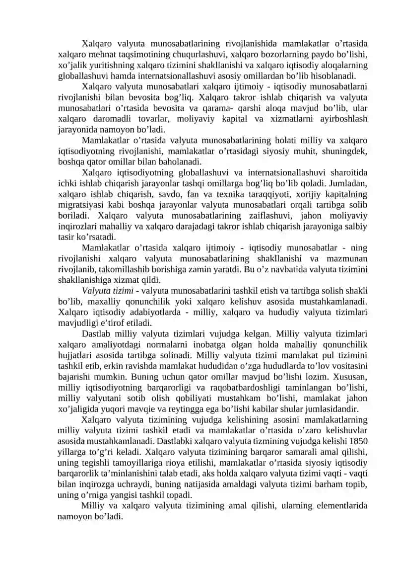 Pulning xalqaro munosabatlardagi harakati 2