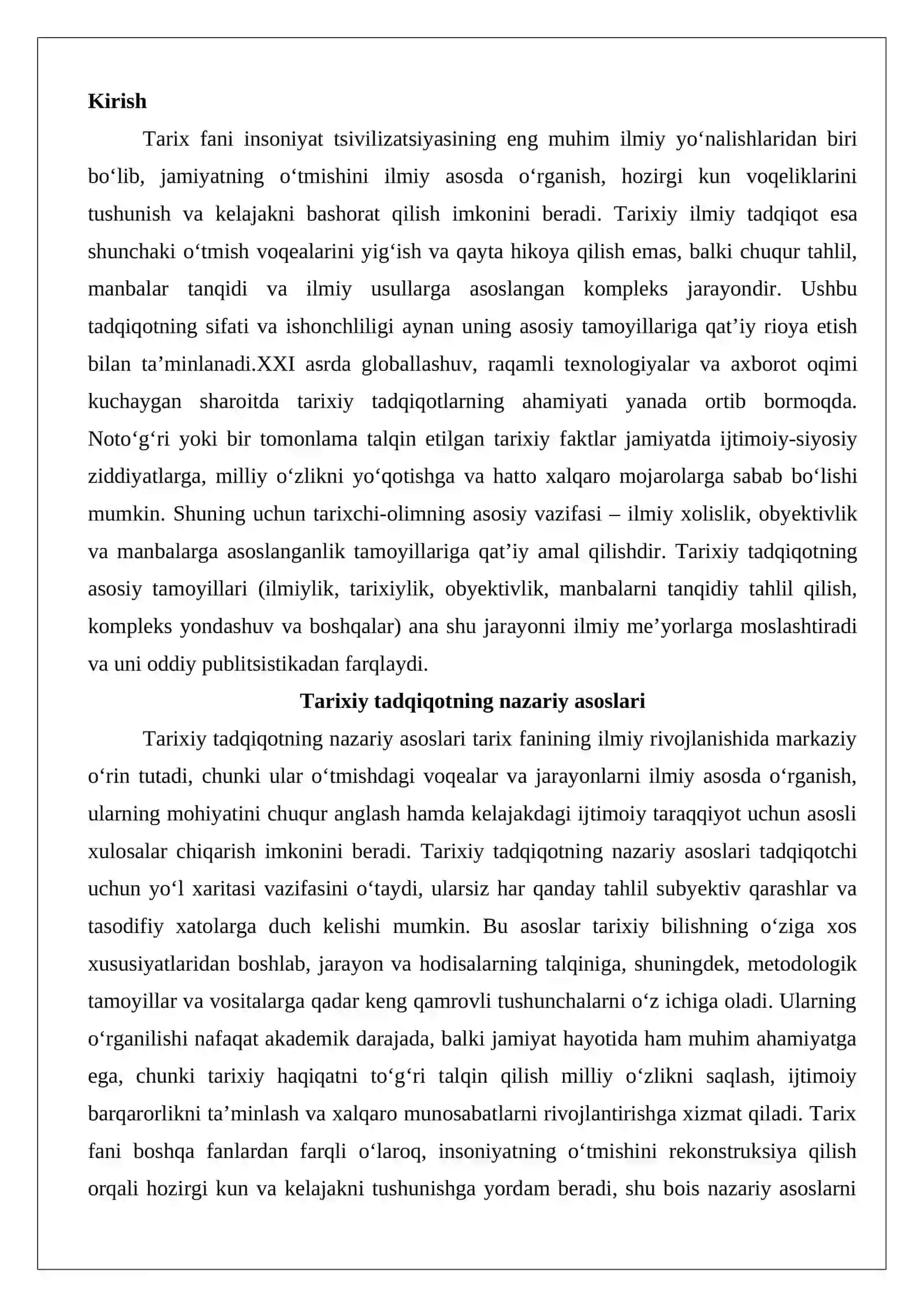 Tarixiy ilmiy tadqiqotning asosiy tamoyillari 2