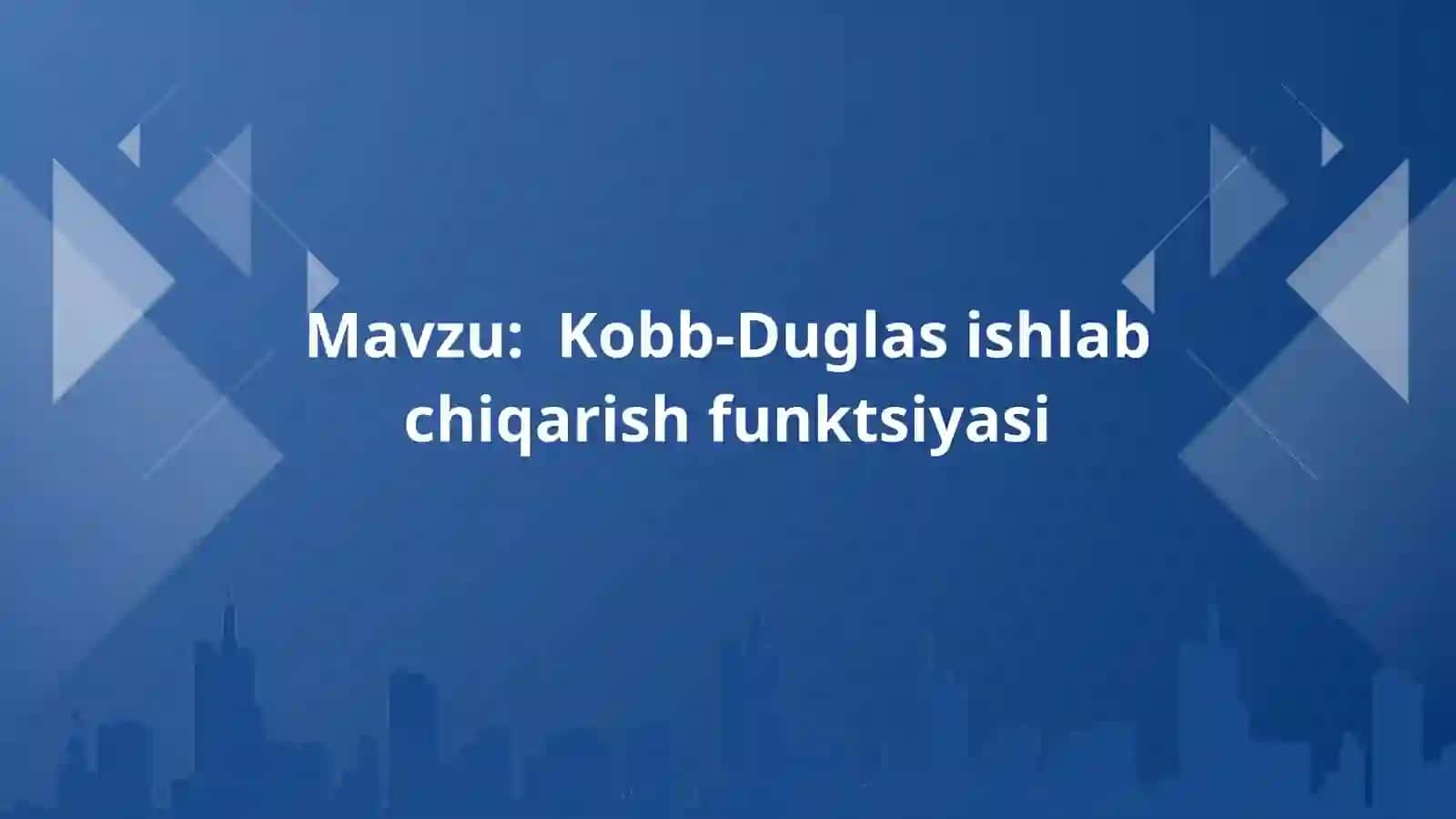 Kobb-Duglas ishlab chiqarish funktsiyasi 2