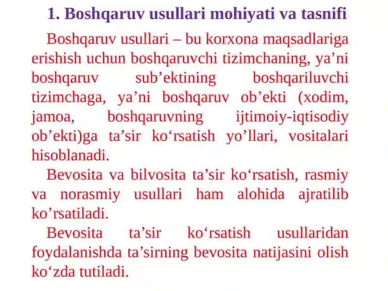 BOSHQARUV USULLARI 2