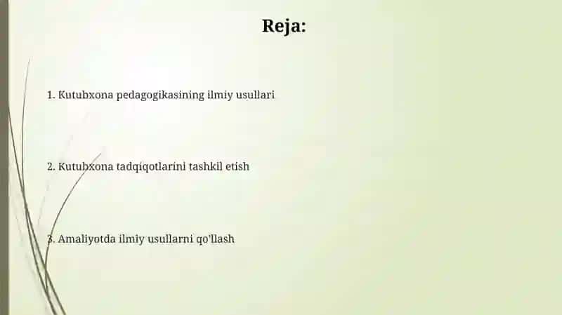 Kutubxona pedagogikasining ilmiy usullari 2