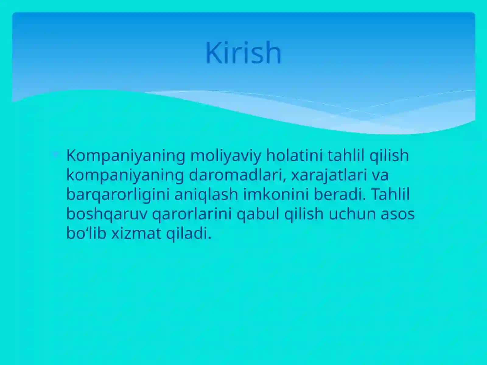 Moliyaviy holat tahlil 2