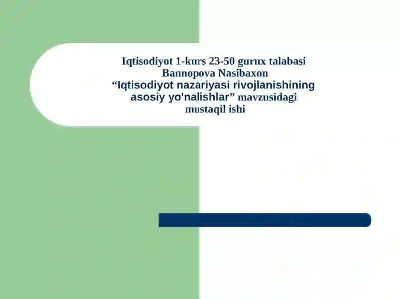 Iqtisodiyot nazariyasi 2