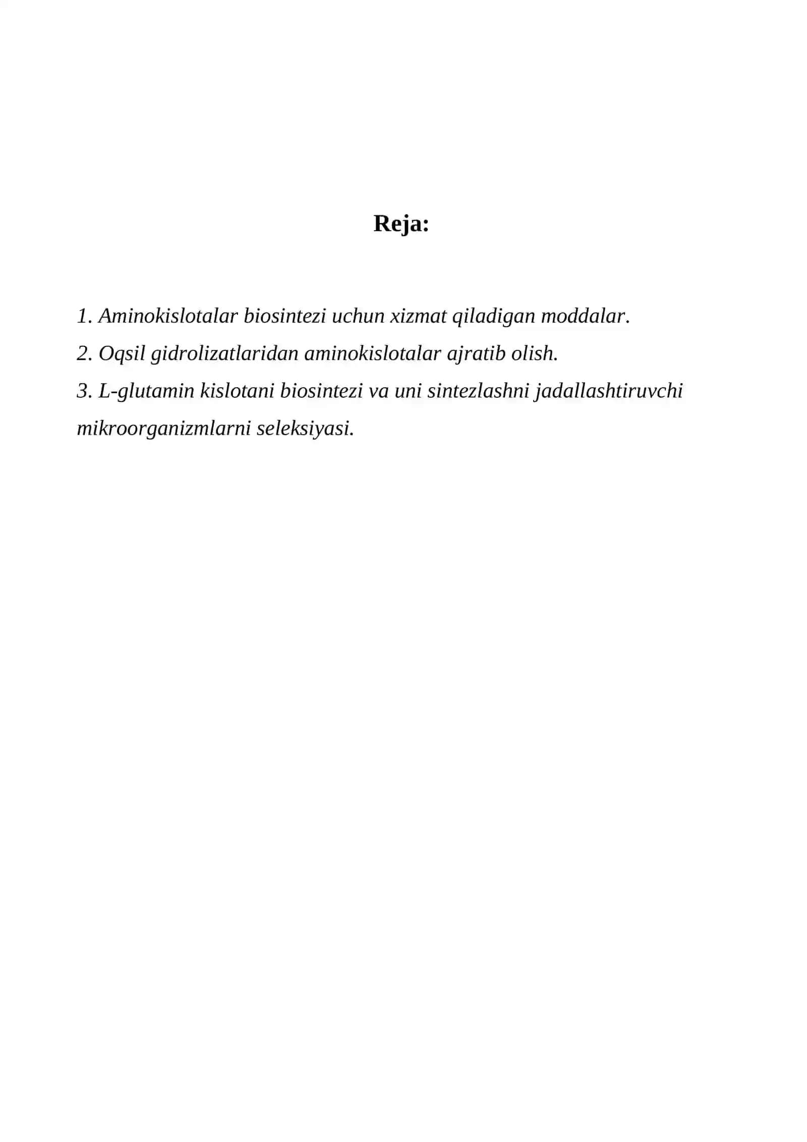 Aminokislotalar biosintezi texnologiyasi 2