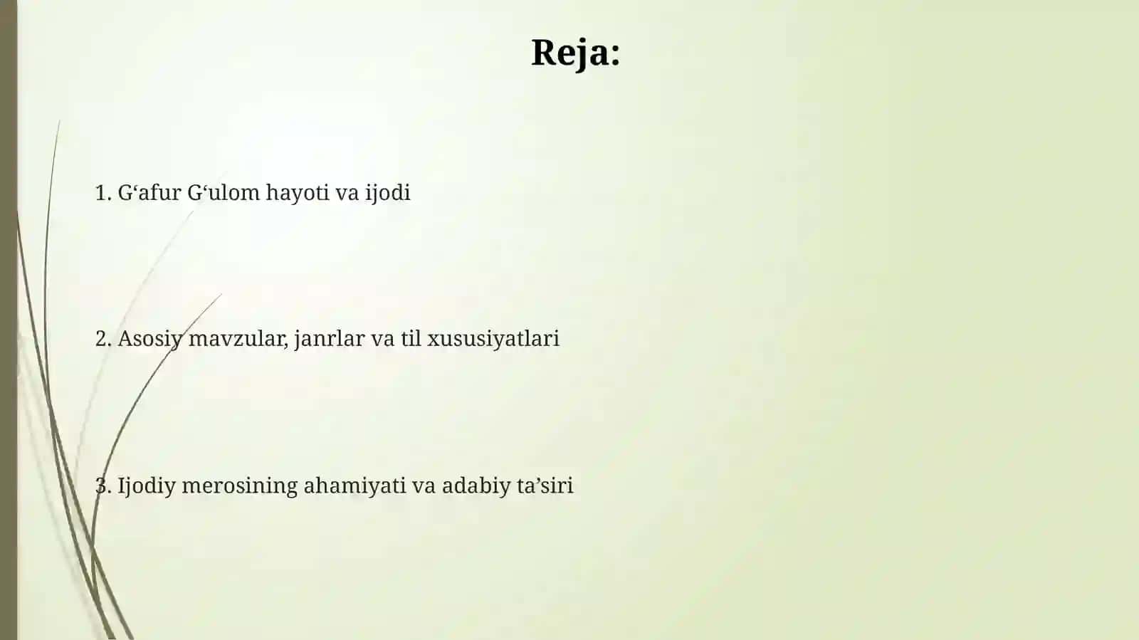G'ofur G'ulomning ijodi haqida 2