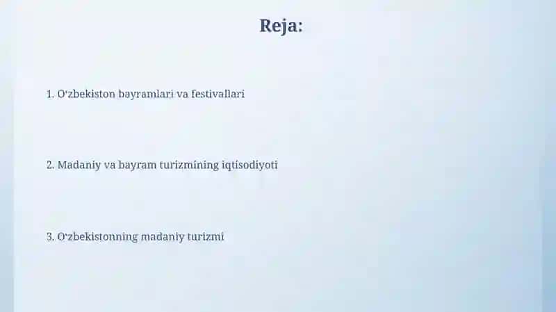 Oʻzbekiston bayramlari va festivallari 2