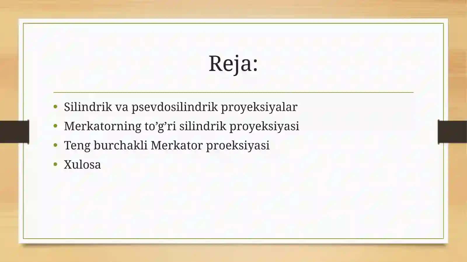 Merkatorning to’g’ri silindrik proyeksiyasi 2