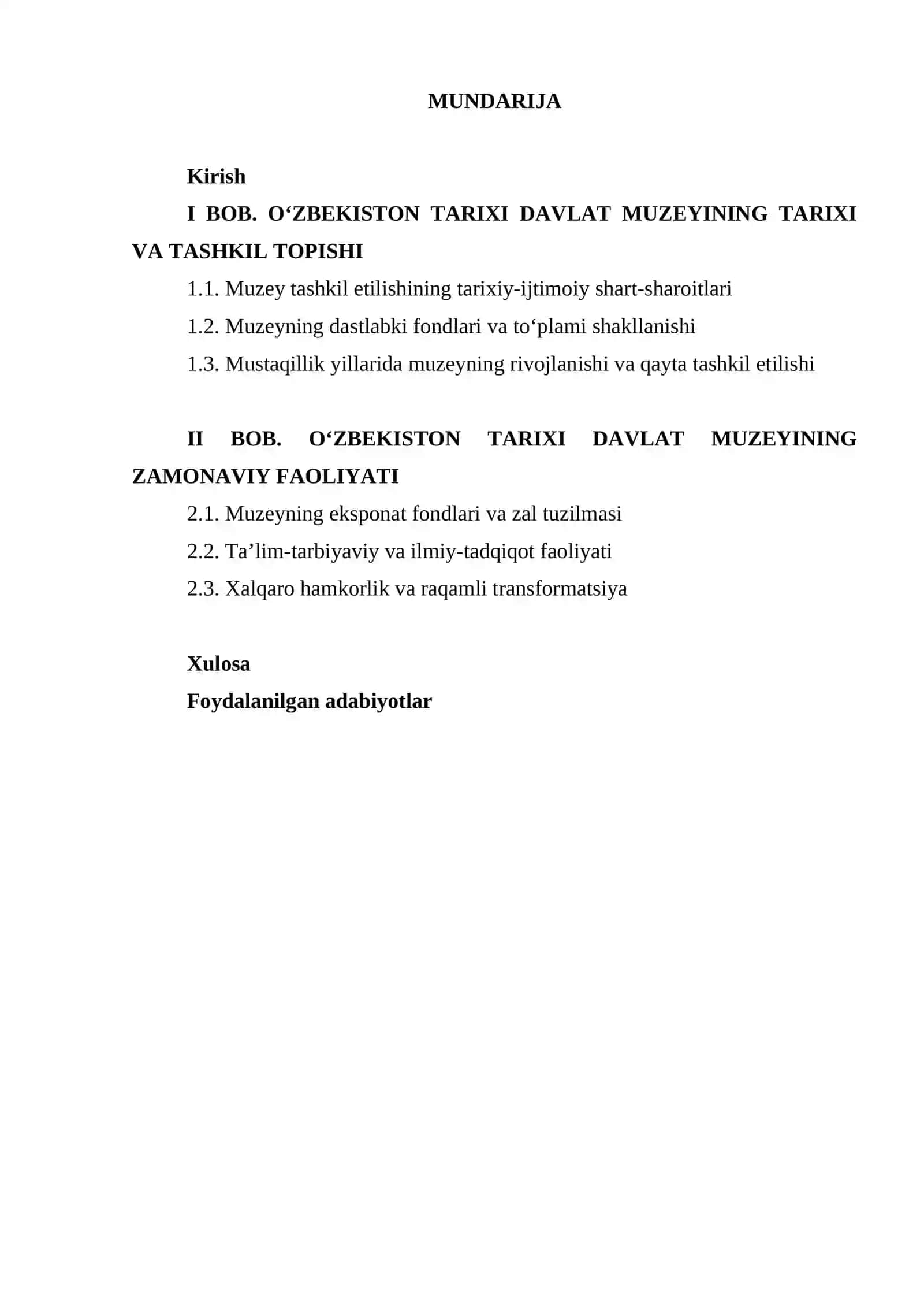 O‘ZBEKISTON TARIXI DAVLAT MUZEYINING TASHKIL ETILISHI VA FAOLIYATI 2