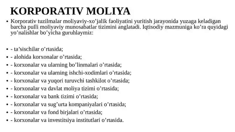 KORPORATIV MOLIYA VA SOLIQQA TORTISH 2