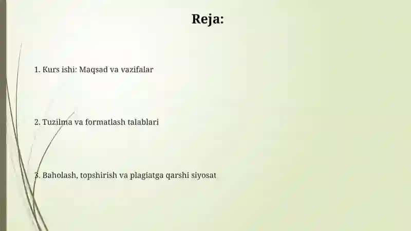 Kurs ishi haqida malumot 2