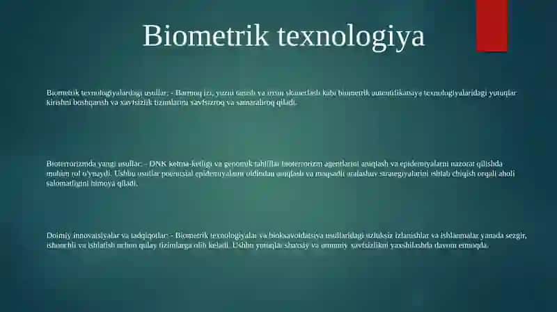 Bioxavfsizlikda Zamonaviy Usullarni Qo'Llash 2