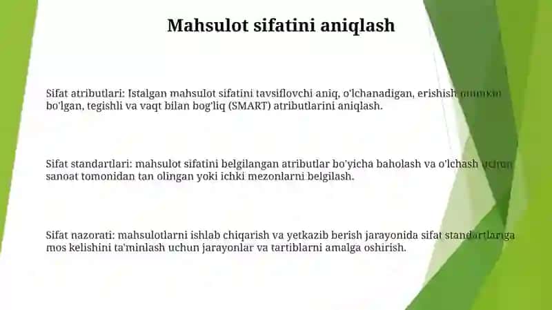 Mahsulot Sifati 2