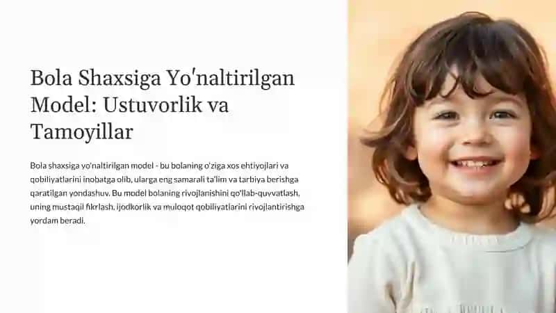 Bola Shaxsiga Yo'naltirilgan Model: Ustuvorlik va Tamoyillar 2