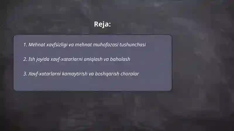 Mehnat muhofazasi 2