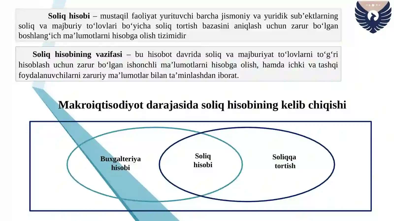 SOLIQ HISOBI VA UNING NAZARIY ASOSLARI 2