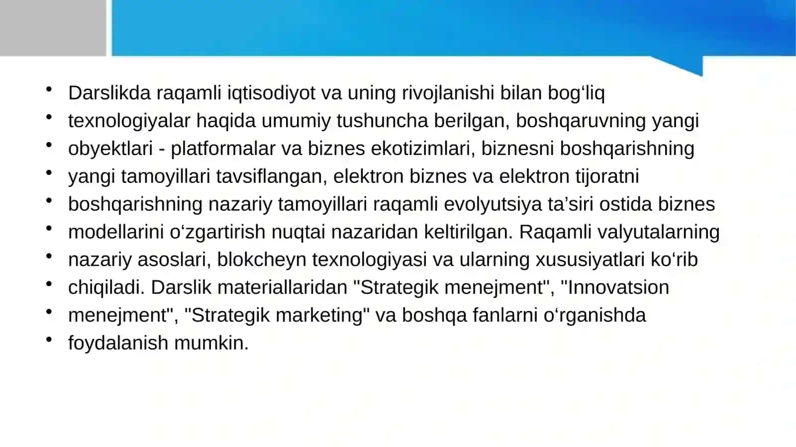RAQAMLI IQTISODIYOTNING ASOSIYTEXNOLOGIYALARI 2