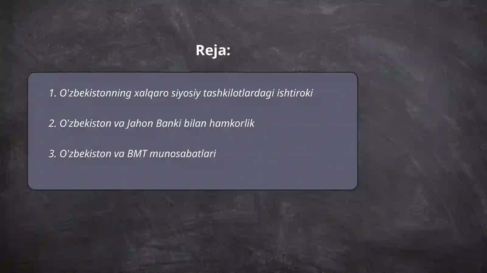 O'zbekiston va jahon hamjamiyati 2