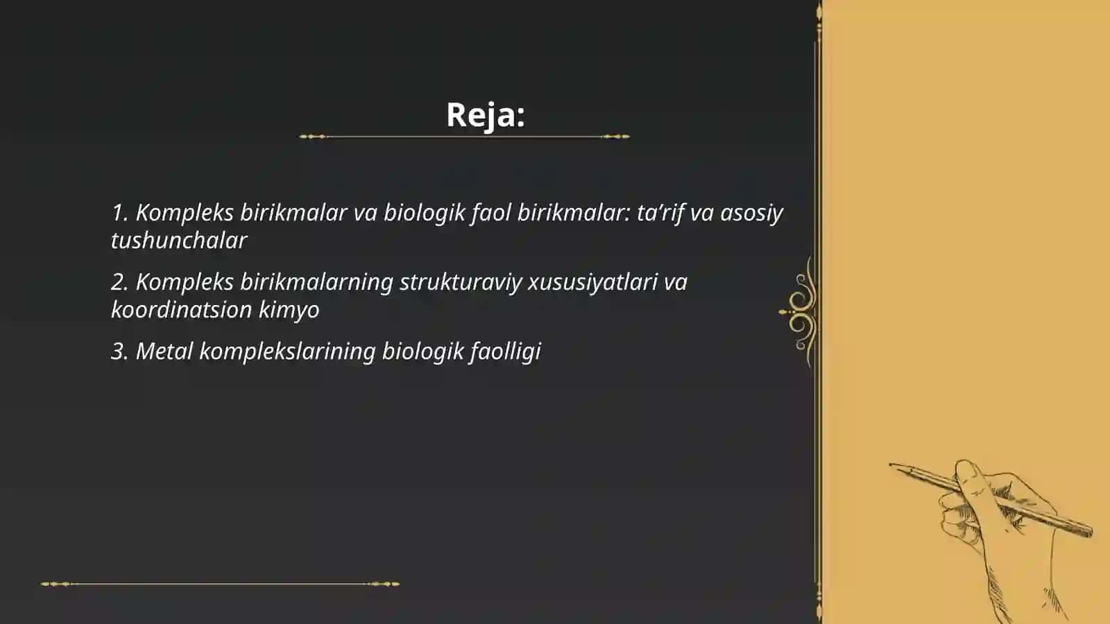 Kompleks birikmalar-biologik faol birikmalar 2