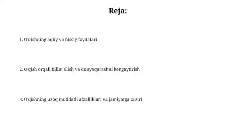 O'qishning foydalari 2