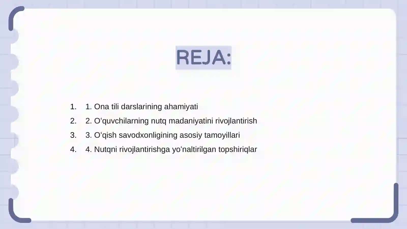 Ona tili oʻqish savodxonligi darslari 2