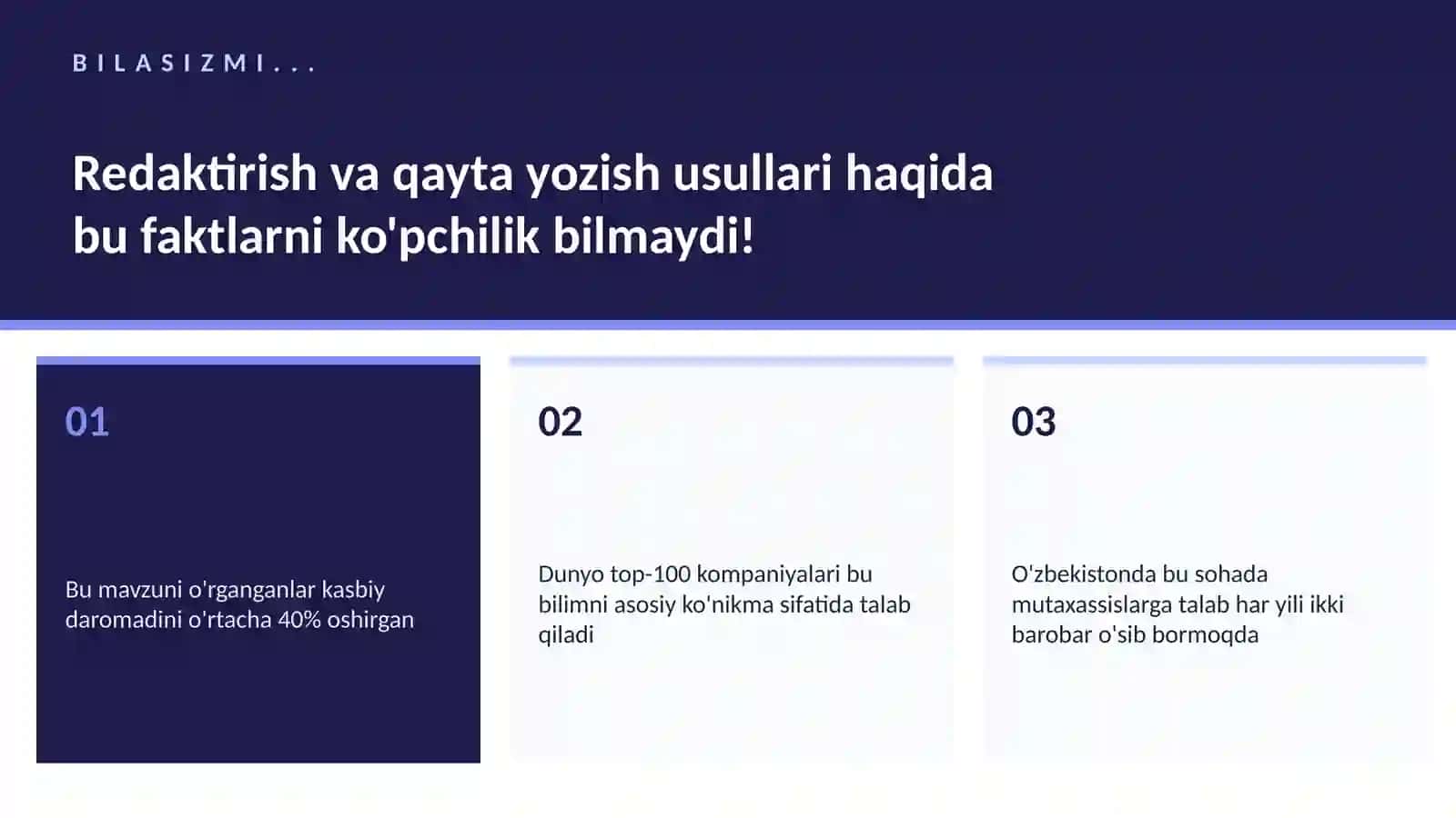 Redaktirish va qayta yozish usullari 2