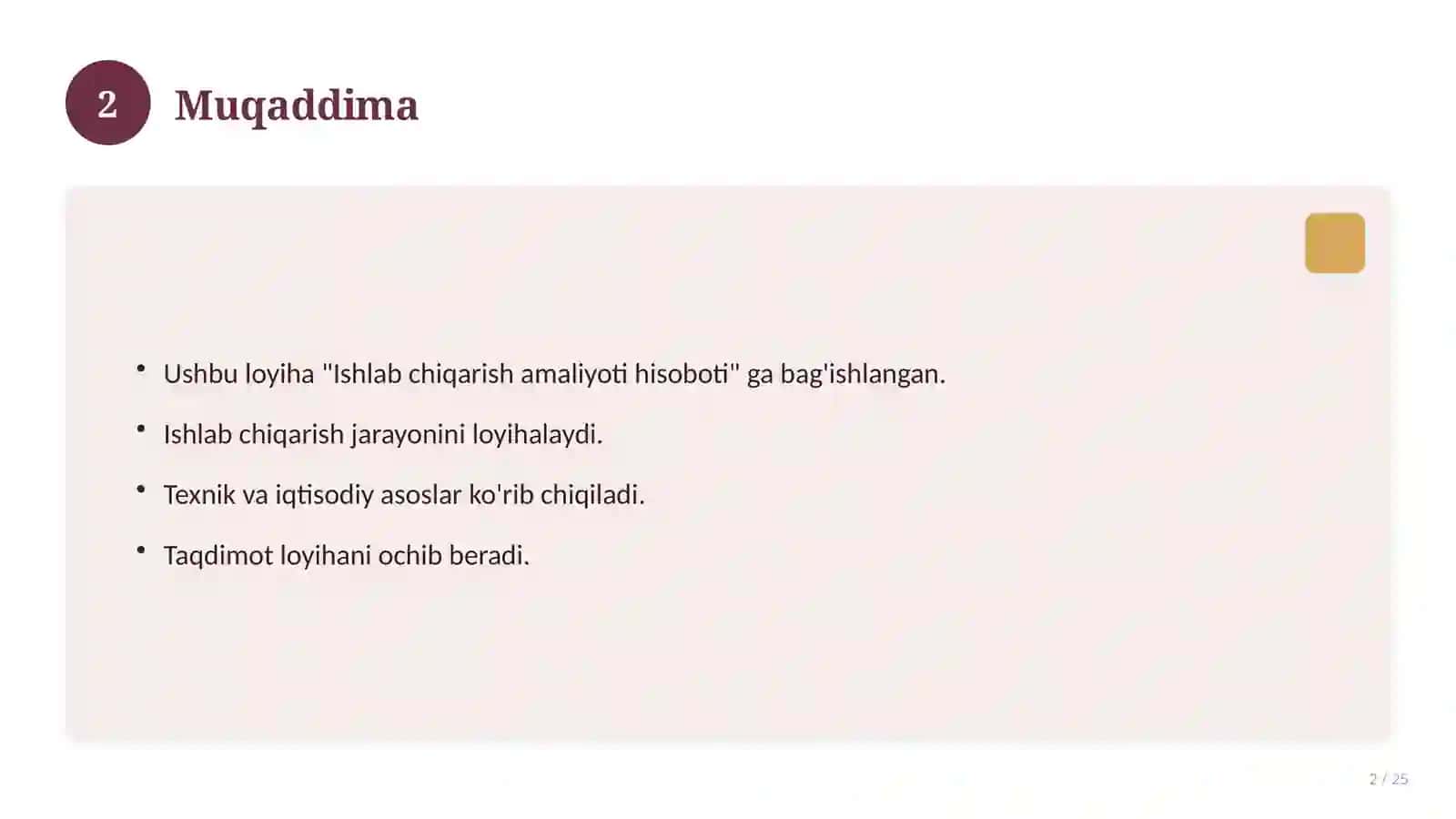 Ishlab chiqarish amaliyoti hisoboti 2