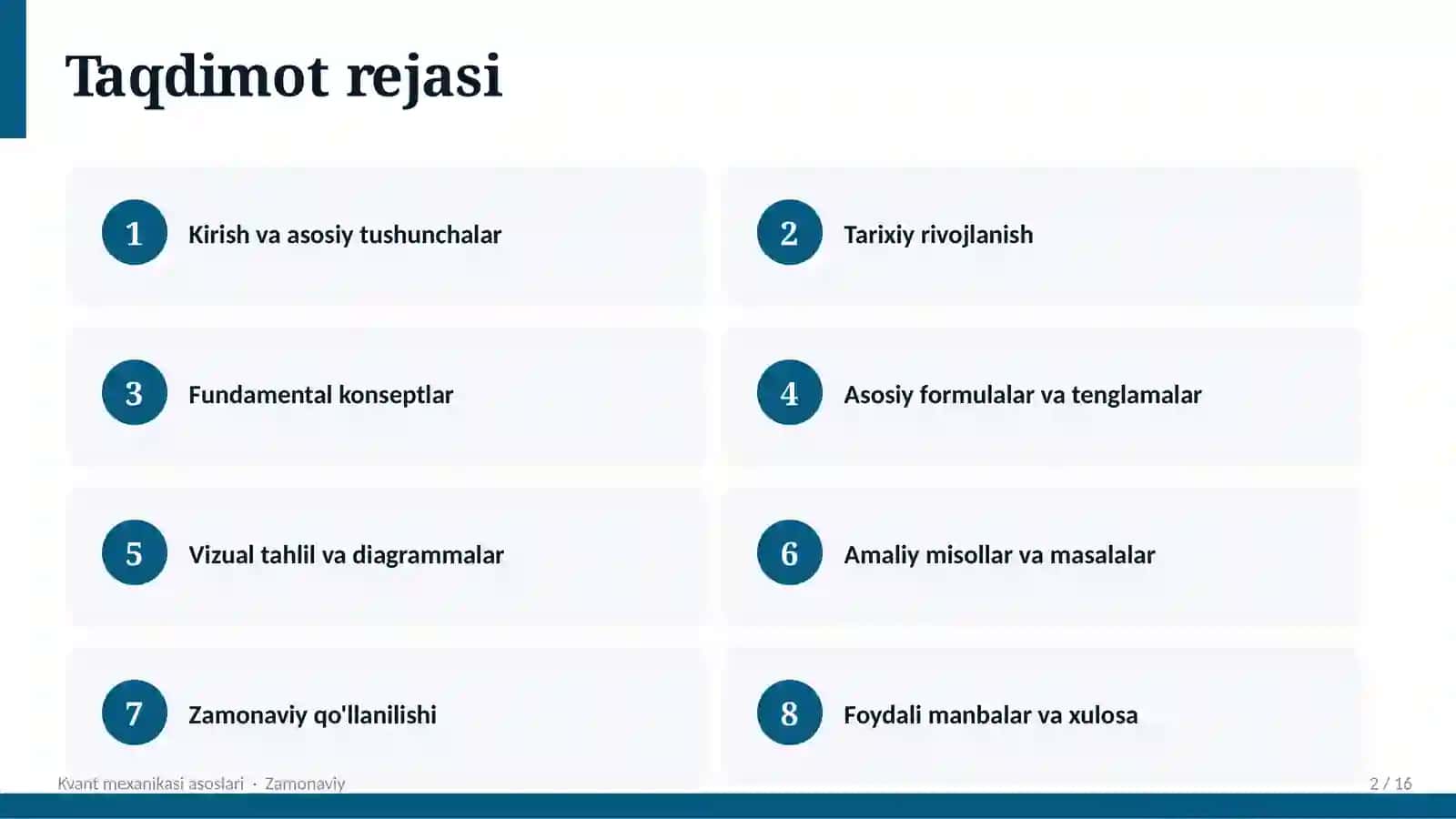 Fizika: Kvant mexanikasi asoslari 2