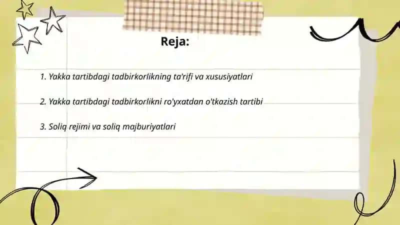 Yakka tartibdagi tadbirkorlik 2
